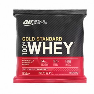 Optimum Nutrition Gold Standard 100% Whey Powder Sachets Delicious Strawberry 1 sachet (30 grams) Colombia | 8591BKEWH