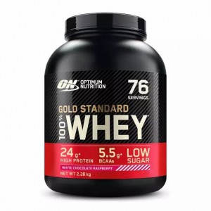 Optimum Nutrition Gold Standard 100% Whey Proteina White Chocolate Raspberry 2.28 kg (76 Servings) Colombia | 9620XMFPT