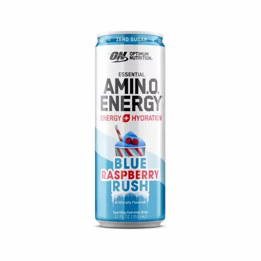 Optimum Nutrition ESSENTIAL AMIN.O. ENERGY+ Electrolytes Sparkling *new* Blue Raspberry Rush 355ml * 12 Cans (12 Servings) Colombia | 6980NEGZP