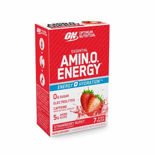 Optimum Nutrition Essential AMIN.O. ENERGY + Electrolytes Strawberry Burst 7 Stick Packs (7 Servings) Colombia | 6043CKUDA