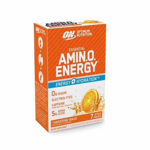 Optimum Nutrition Essential AMIN.O. ENERGY + Electrolytes Tangerine Wave 7 Stick Packs (7 Servings) Colombia | 4526CVUAD