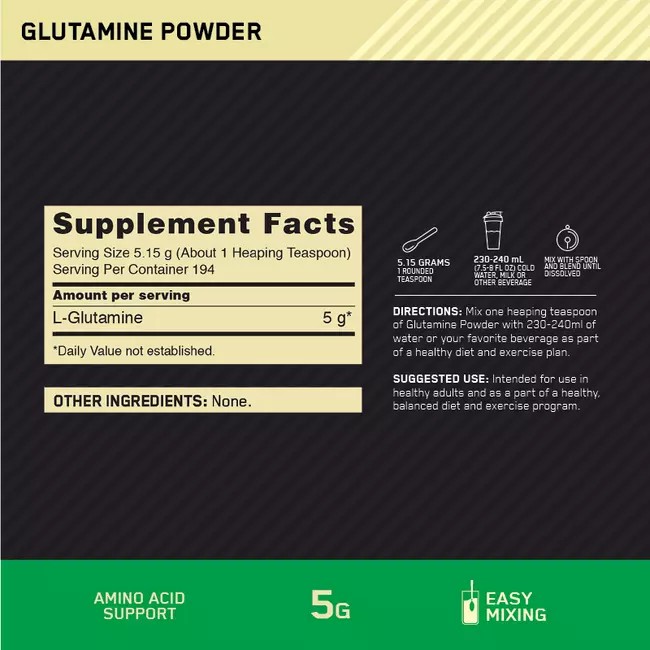 Optimum Nutrition Glutamine Powder Unflavoured 1kg Colombia | 7693GRNJK