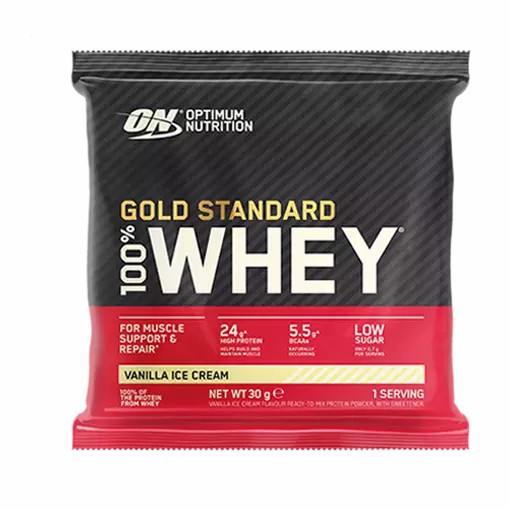 Optimum Nutrition Gold Standard 100% Whey Powder Sachets Vainilla Ice Cream 1 sachet (30 grams) Colombia | 2536KSPGX