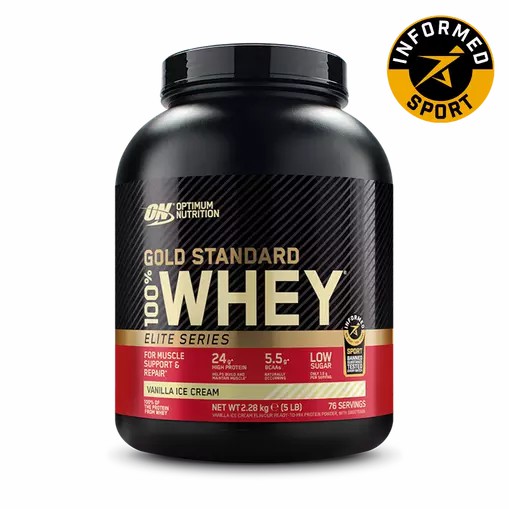 Optimum Nutrition Gold Standard 100% Whey - Elite Series Vainilla Ice Cream 2.27 kg (77) Colombia | 4130ATBLI