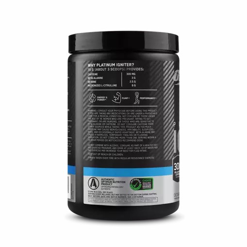 Optimum Nutrition Platinum Igniter Blue Raspberry Freeze 0.84 lb (20 Servings) Colombia | 5780RQZJU