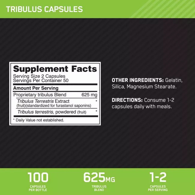 Optimum Nutrition Tribulus Caps 100 Capsules (50 Servings) Colombia | 4829GSLZY